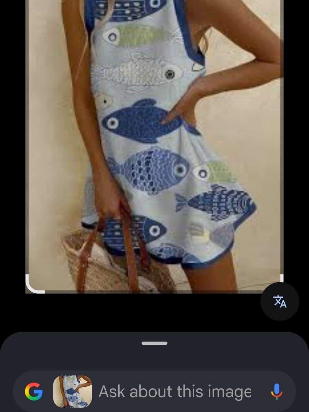 TikTok Viral Nice To Meet You Coastal Fish Print Mini Dress - Size Medium